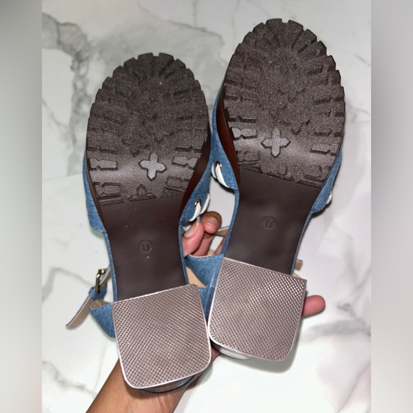 Blue Strappy Open Toed Heels - Picture 3 of 3